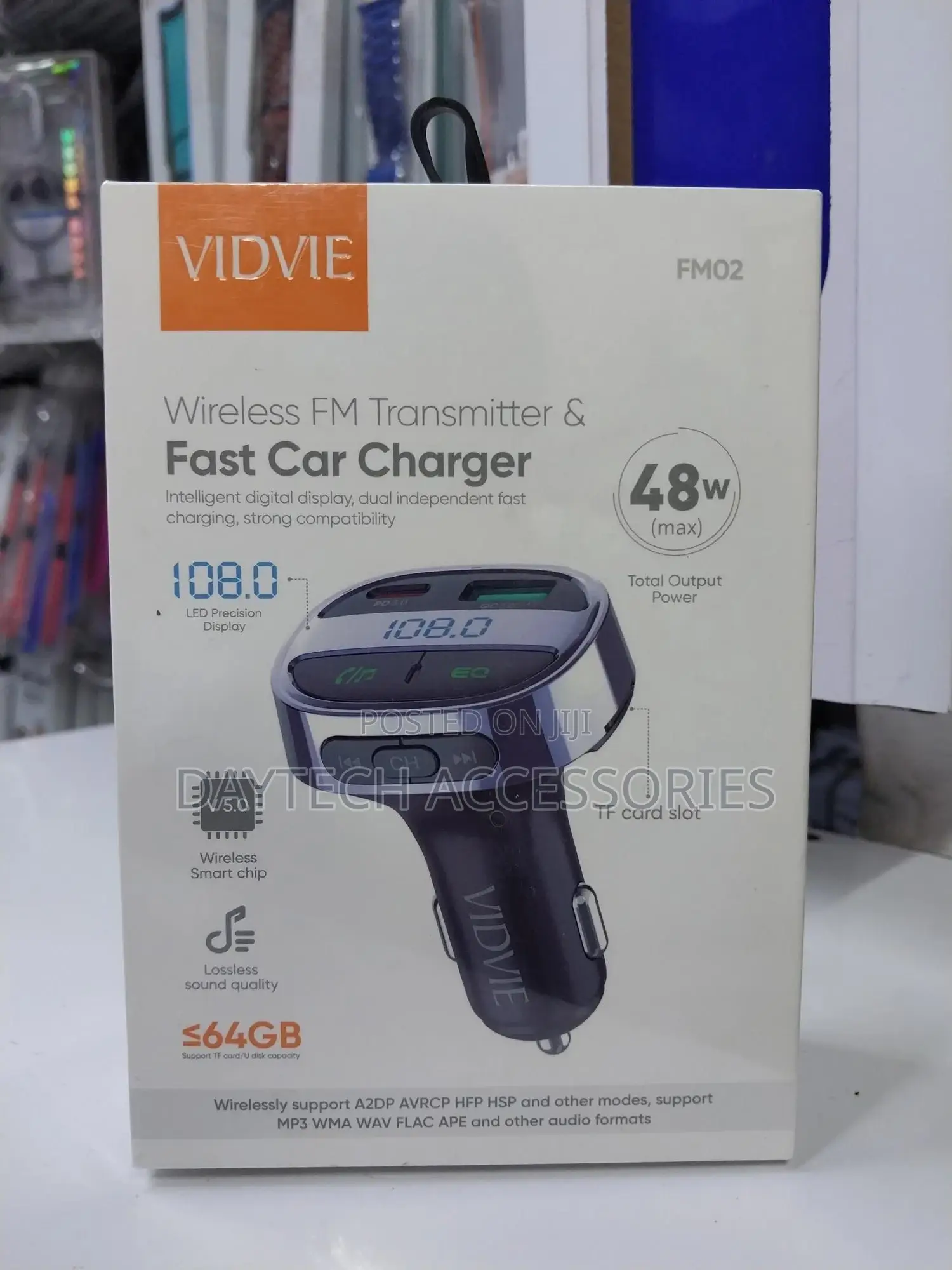 Car Charger Vidvie Fm02 With Bluetooth Transmitter Black