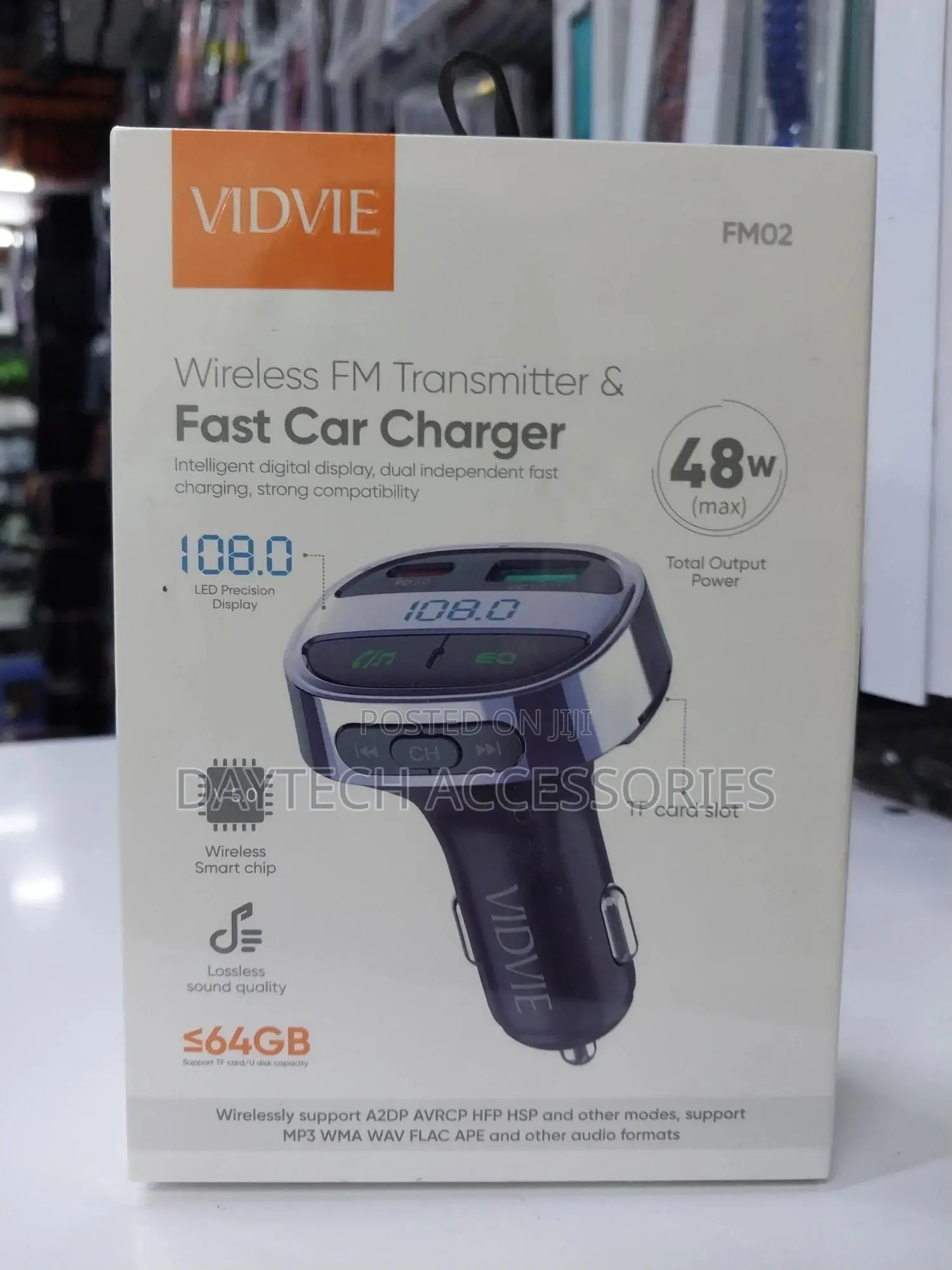 Car Charger Vidvie Fm02 With Bluetooth Transmitter Black