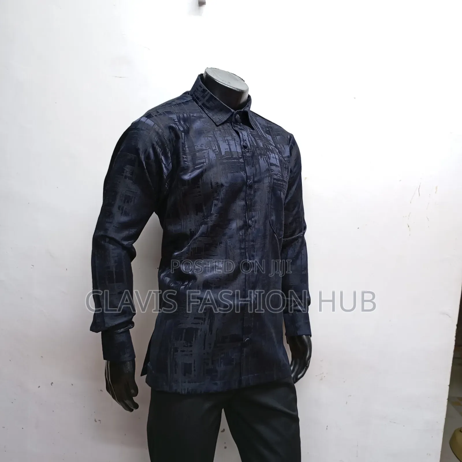 Men Floral Navy Blue Shirt