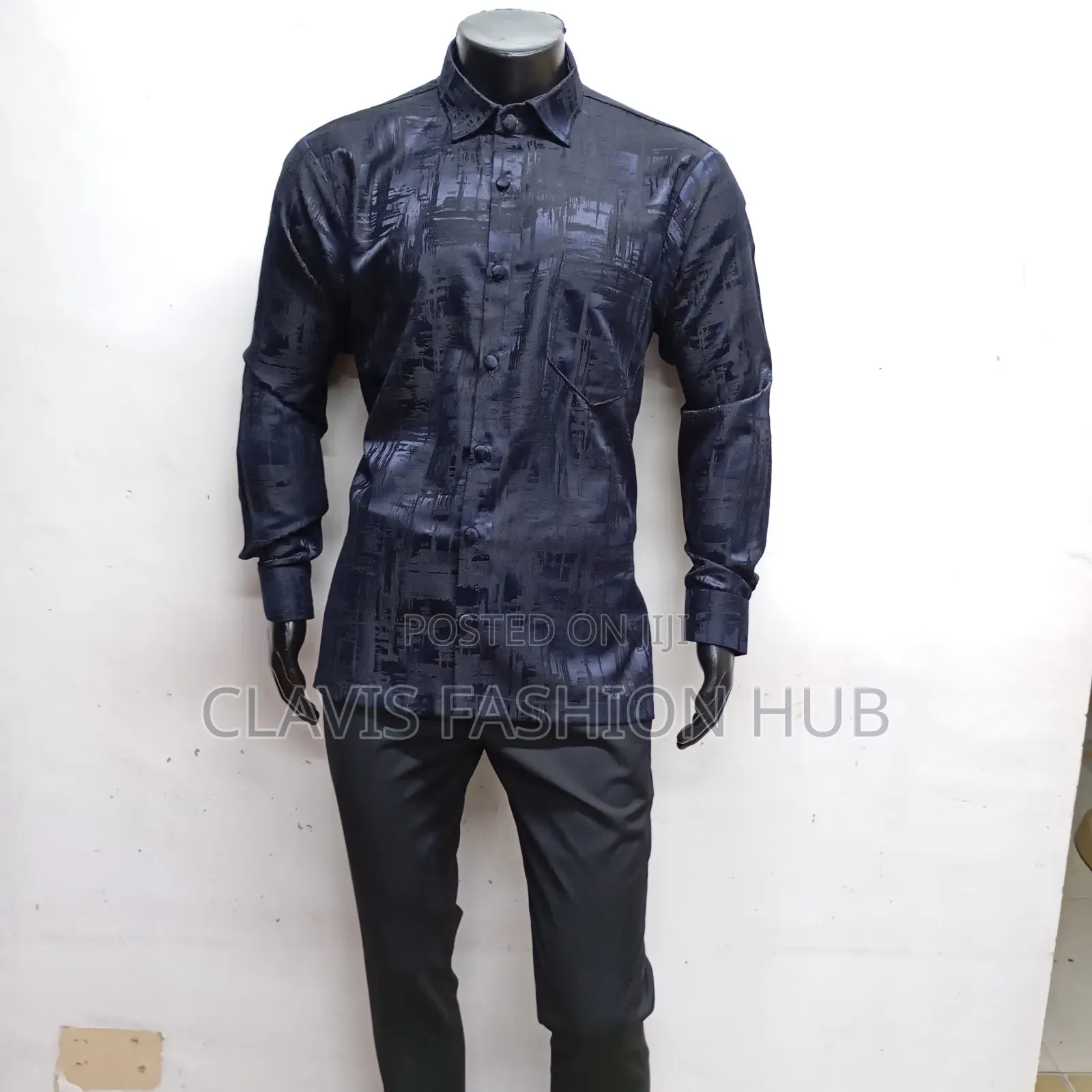 Men Floral Navy Blue Shirt