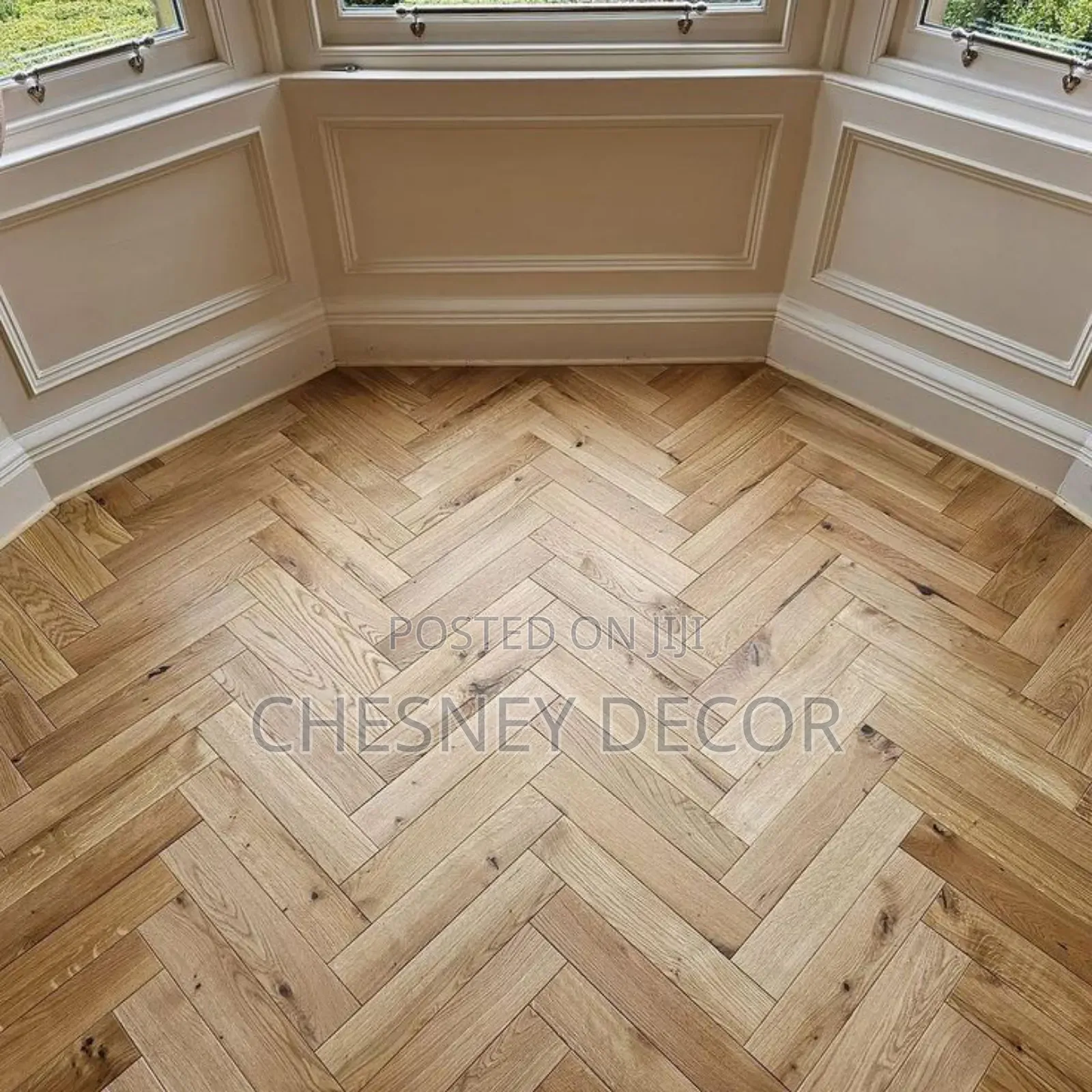 Cozy Living Room- Herringbone Floor