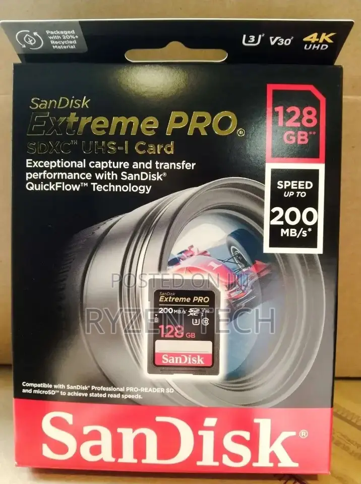 Sandisk Extreme Pro Sdhc Sd Card Up To 200mb/S - 128gb