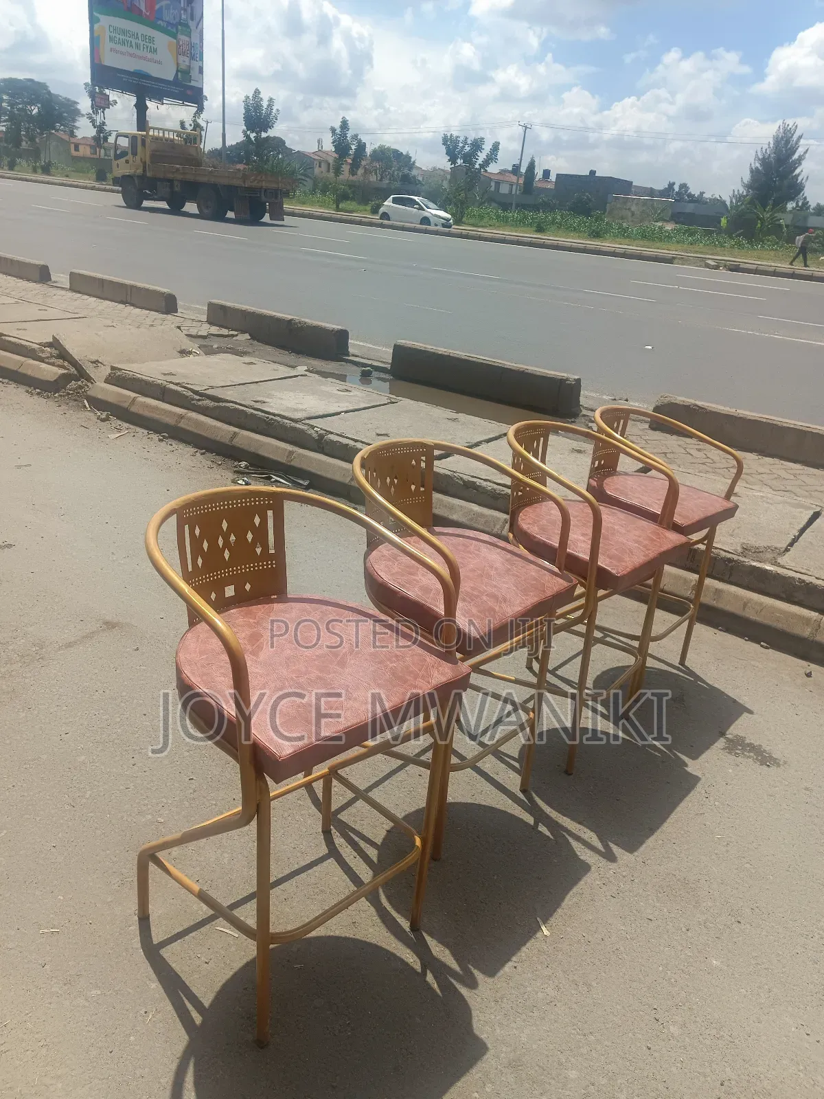 Powder Coated Laser Cut Design Bar Chairs, Powder Coated ,