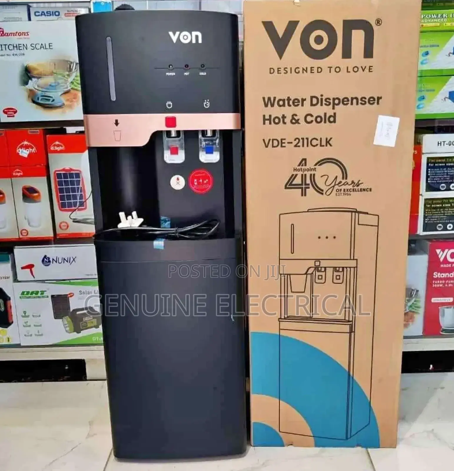 VDE-311CLK Von 3 Taps Black Water Dispenser With Child Lock