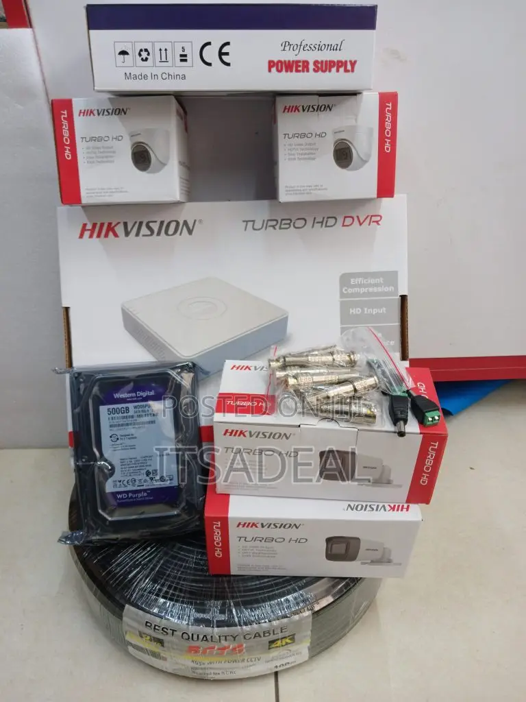 Four-Camera CCTV System With Accessories.