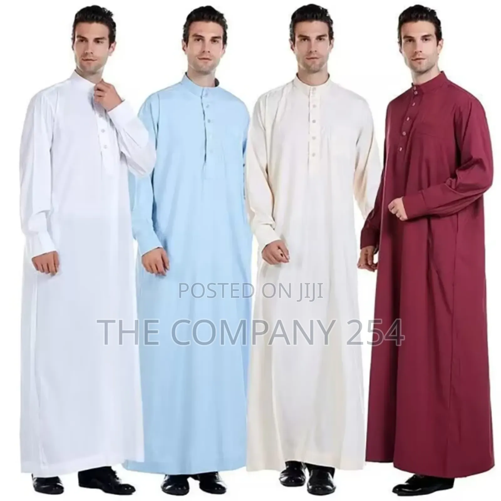 Muslim Robes Dubai Kaftan Arab Khanzu Neck Prayer Eid Thawb