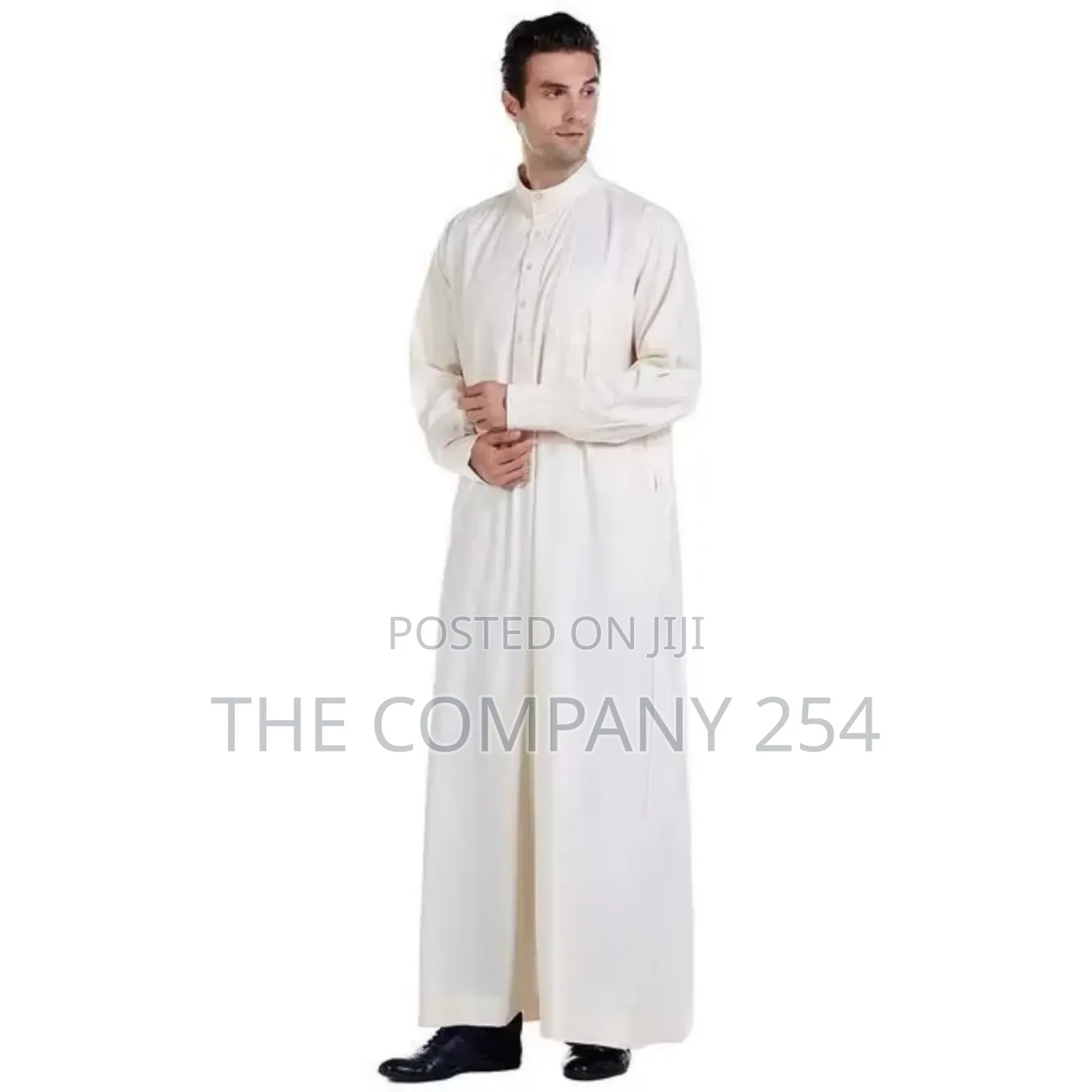 Muslim Robes Dubai Kaftan Arab Khanzu Neck Prayer Eid Thawb