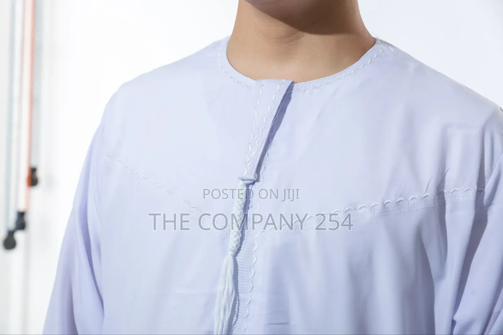 White Khanzu Round Neck Thobes Kaftan Men Clothing Islamic