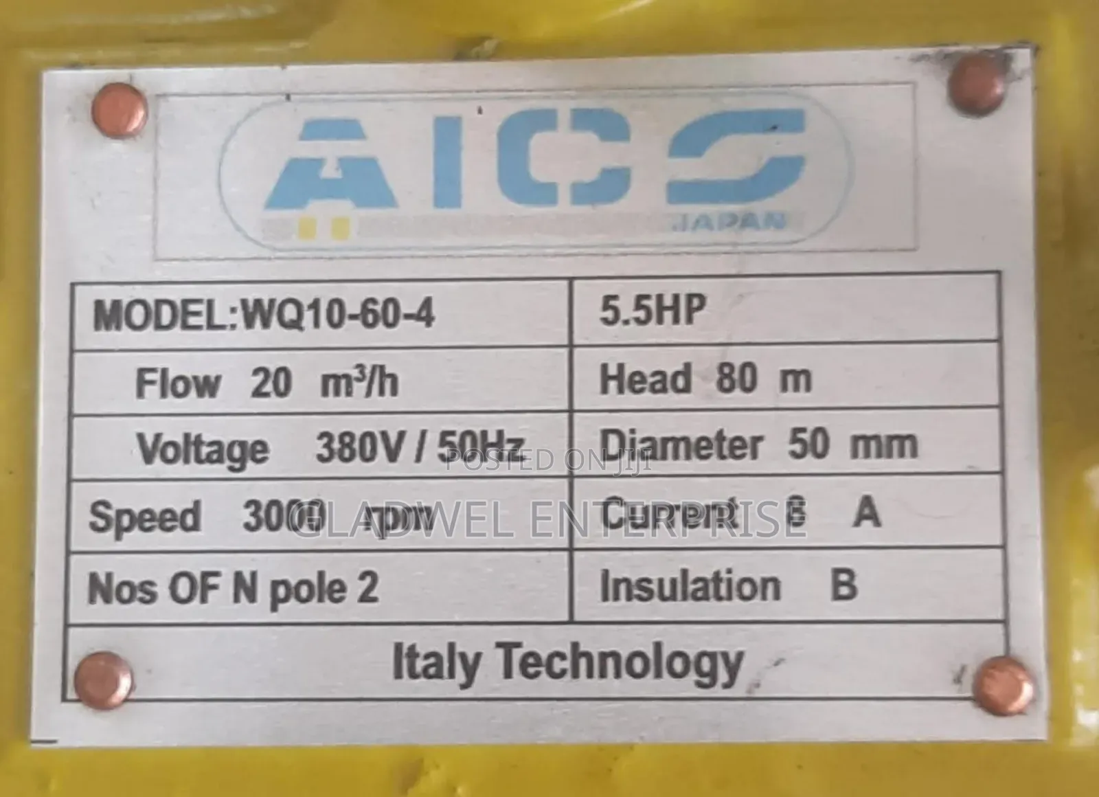 Recommend 5.5 HP Sewage Pump Aico Japan 80m Single Phase