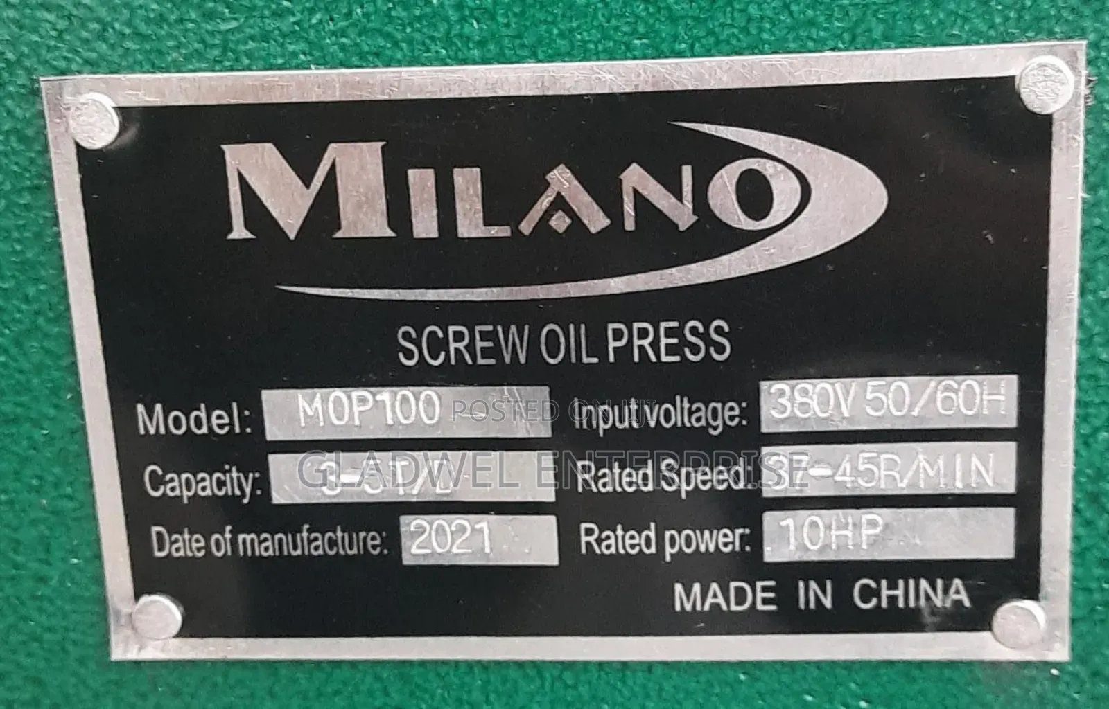 Milano Commercial Oil Press With 15hp Motor
