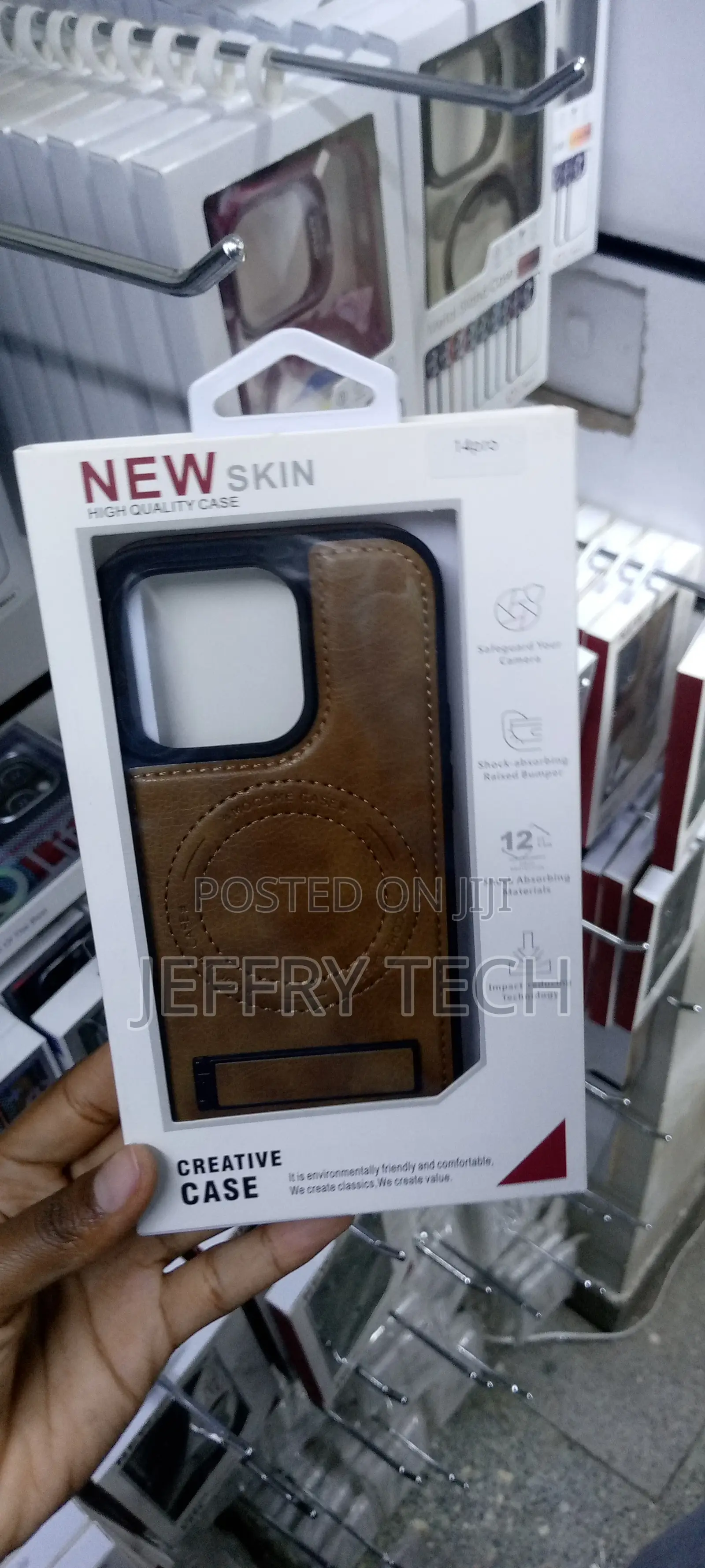 iPhone 14 Pro Case With Stand Genuine Leather Magsafe-Brown