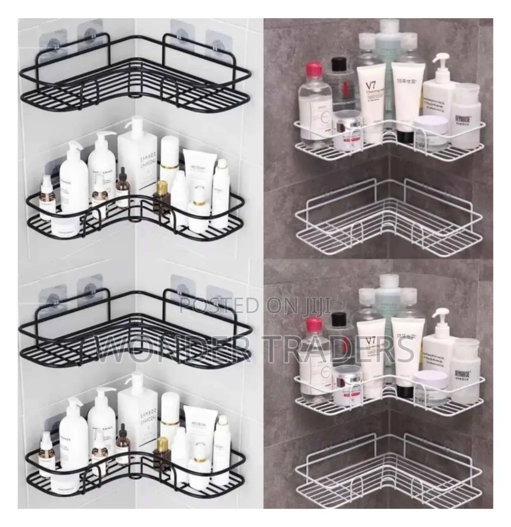 Metallic Corner Triangular Bathroom Organizer