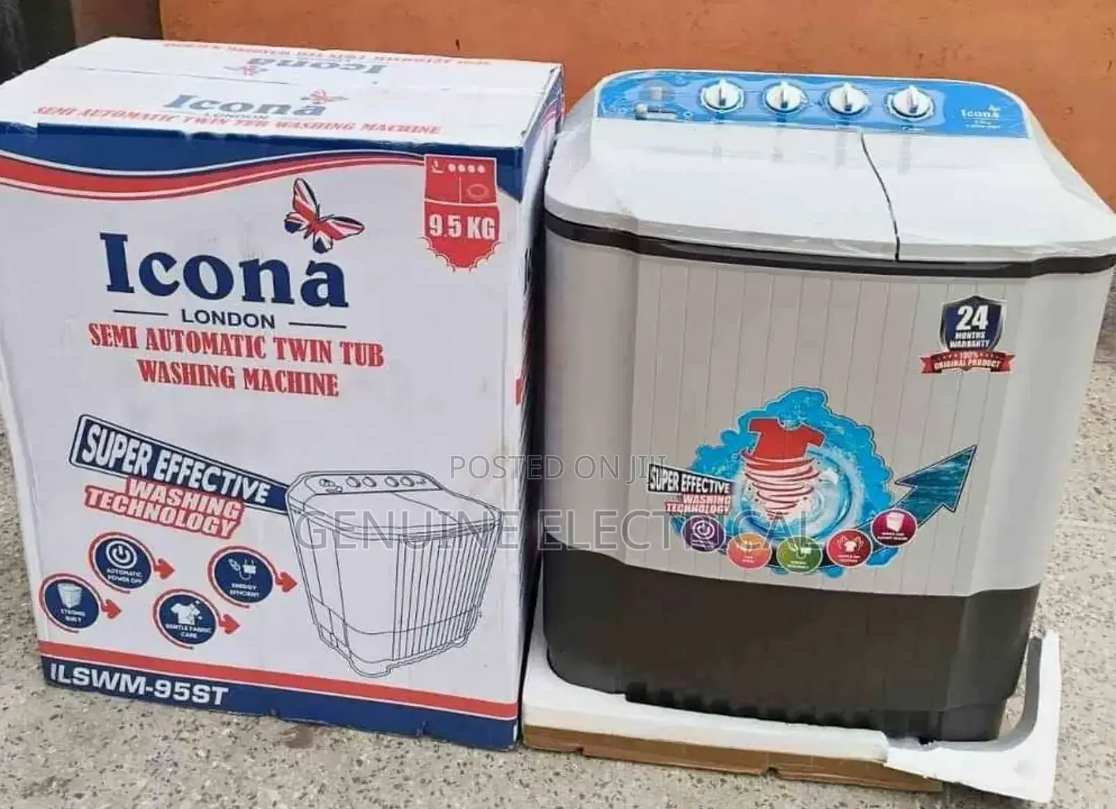 White Icona 9.5kgs Washing Machine Ic/9.5g