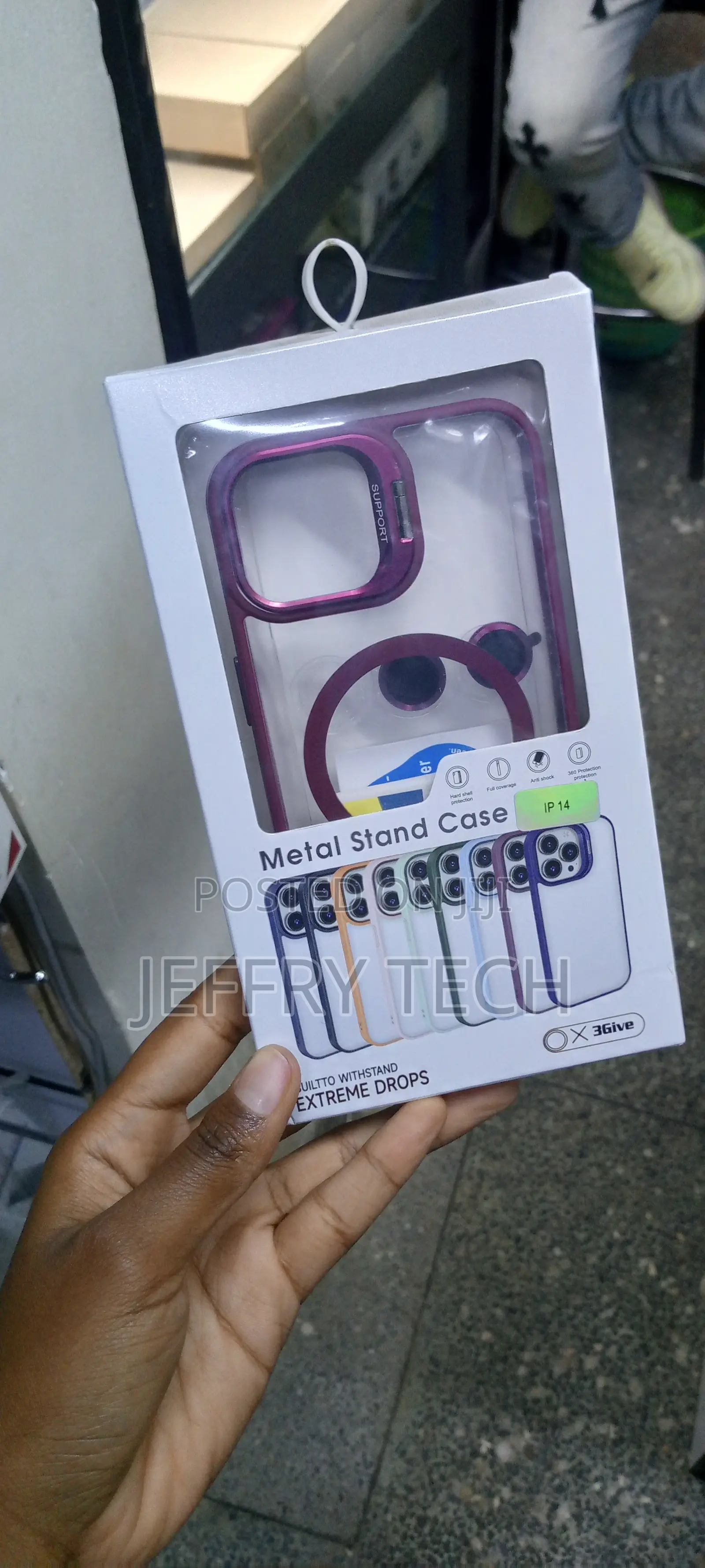 Magnetic Stand Lens Metal Ring Case for iPhone 14 Purple