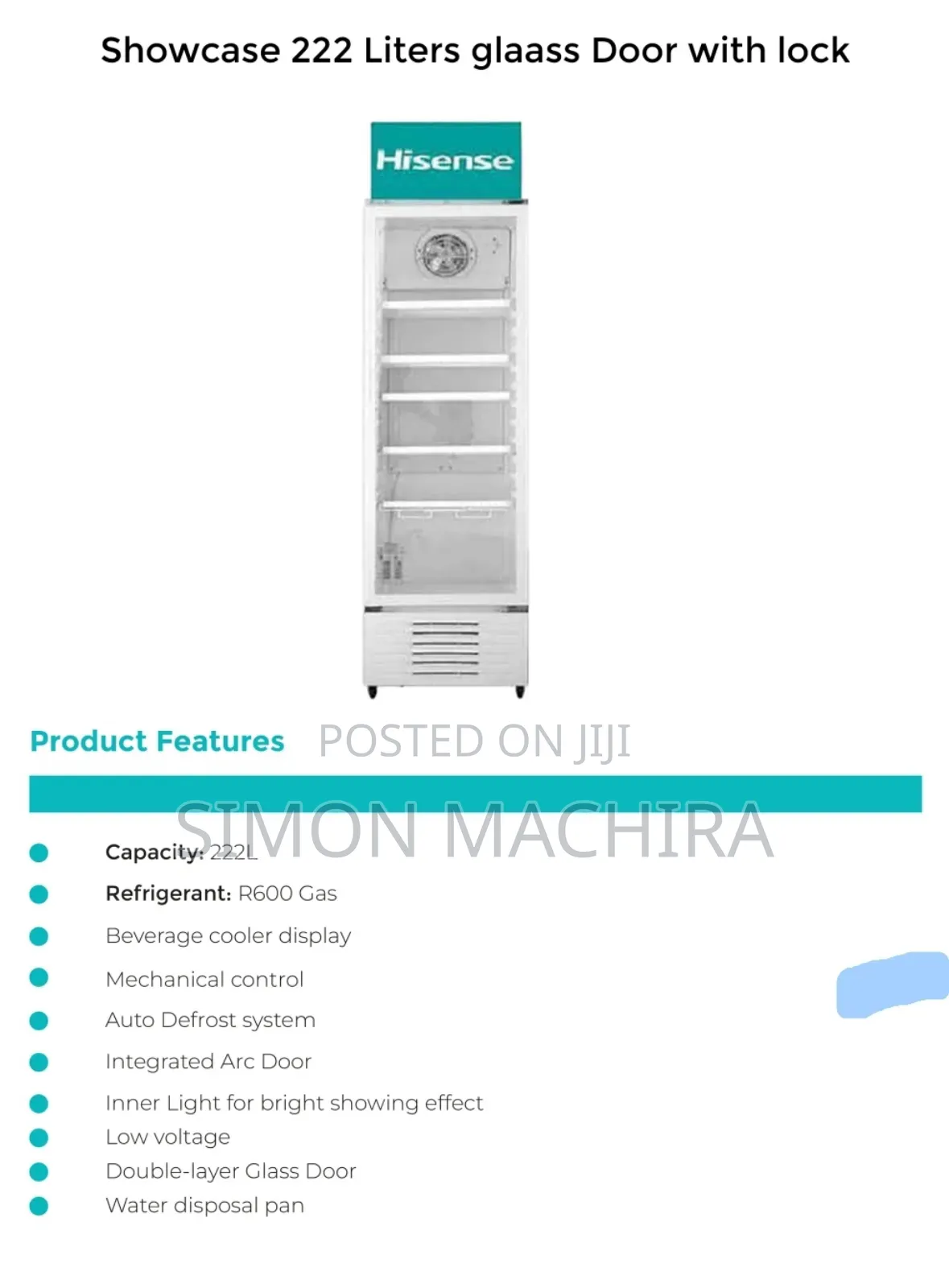 222L Hisense Showcase Display Fridge