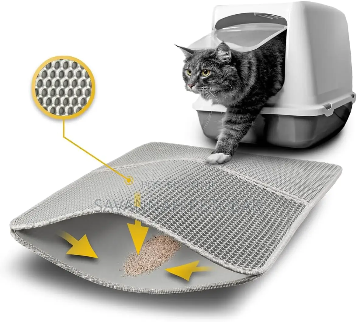 Cat Litter Mat for Cat Litter Tray With Non-Slip Coating