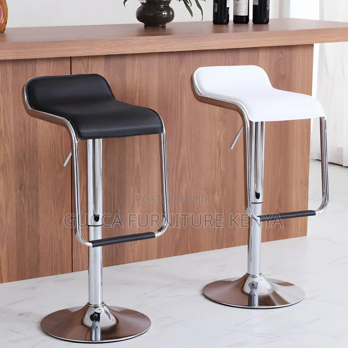 Home Chairs:Swivel Leather Adjustable Footrest Barstool