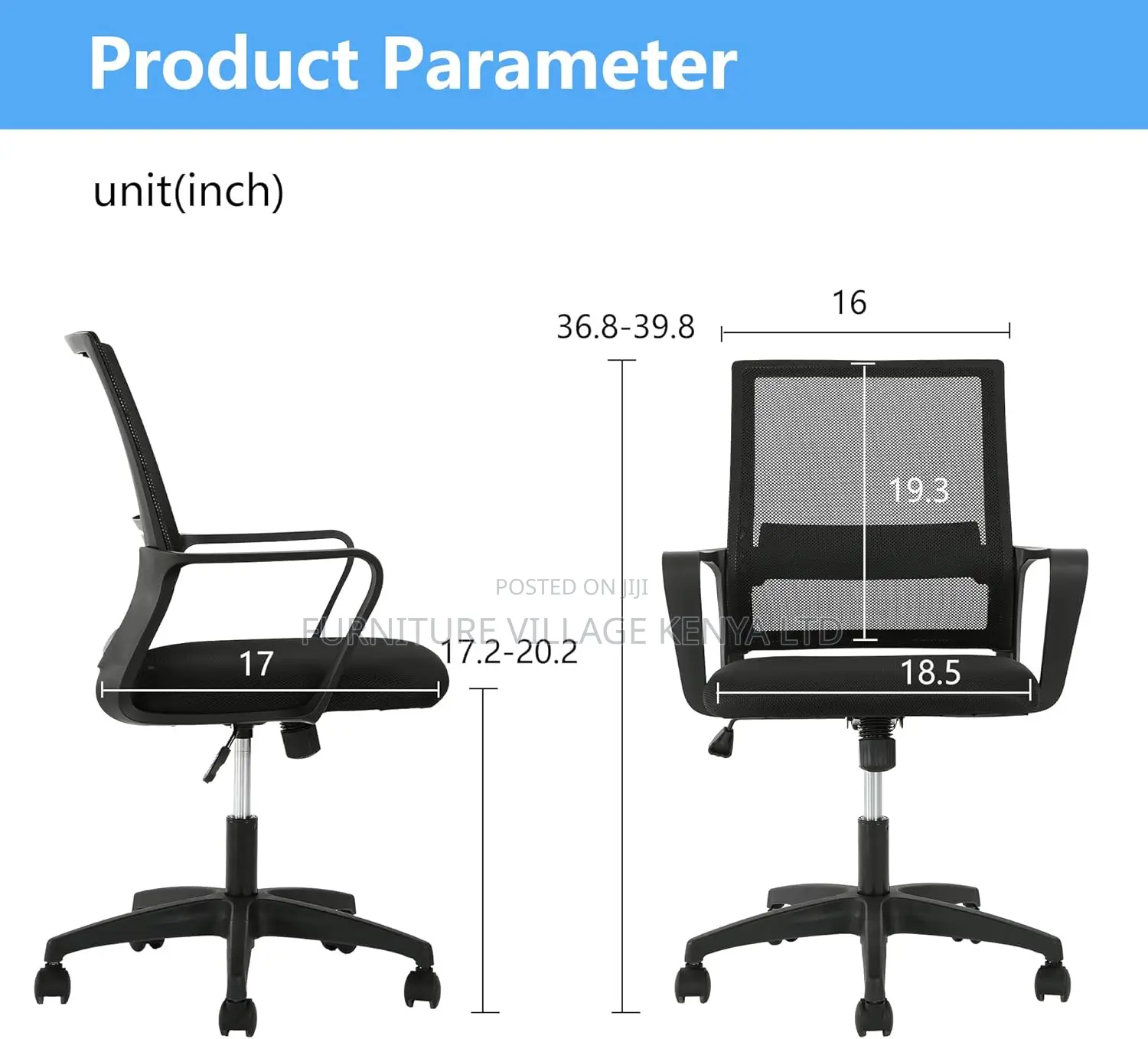Office Adjustable Seats; Mid-Back Home Office Swivel Chair