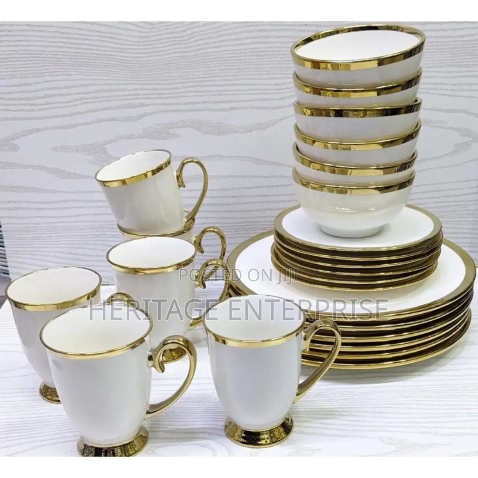 Dinner Set, 24pcs Gold
