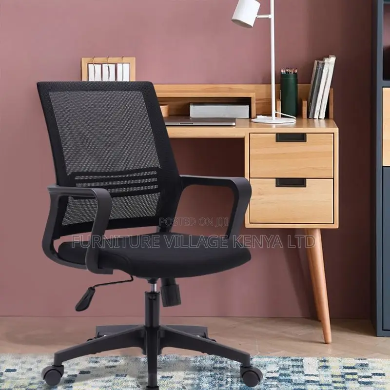 Ergonomic Upholstered Task Chair in Coal With Back