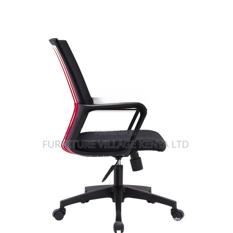 Ergonomic Upholstered Task Chair in Coal With Back