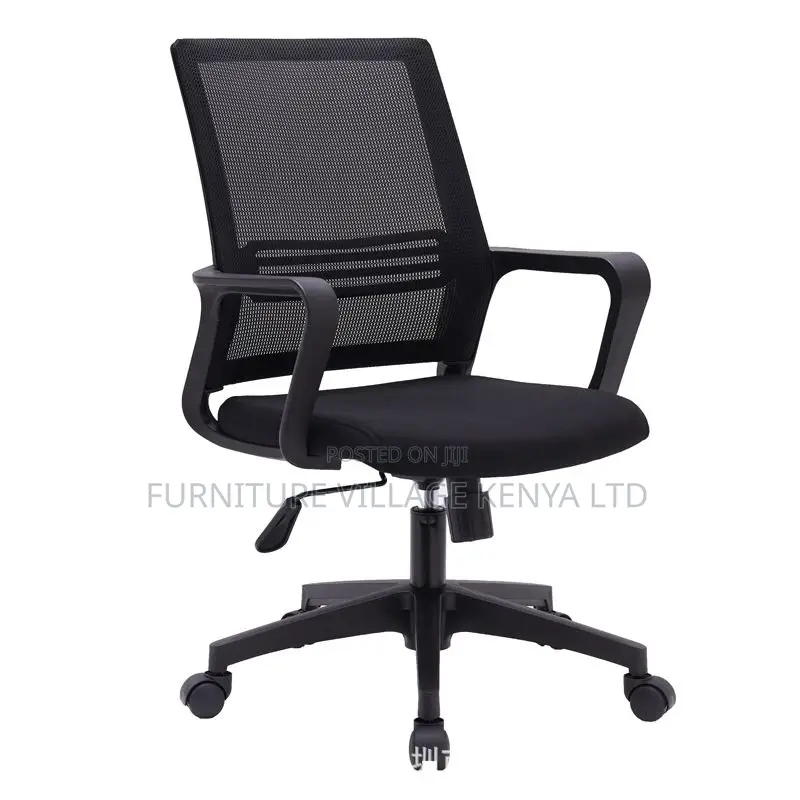 Ergonomic Upholstered Task Chair in Coal With Back