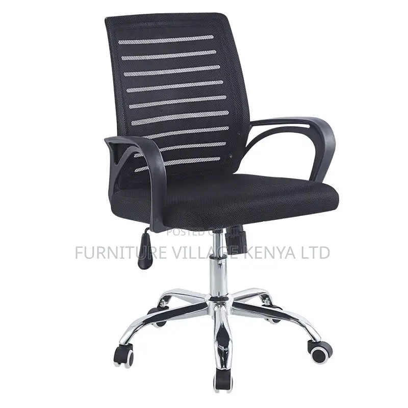 Modish Task Chair in Textile Midnight Black With Fixed Arms