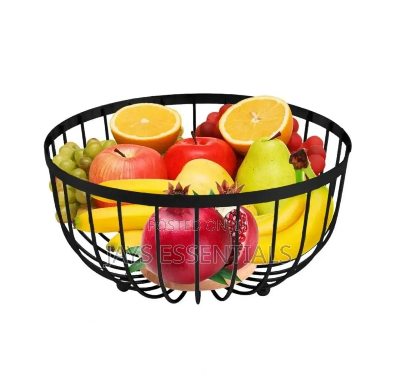 Metallic Fruit Rack With Bamboo Base