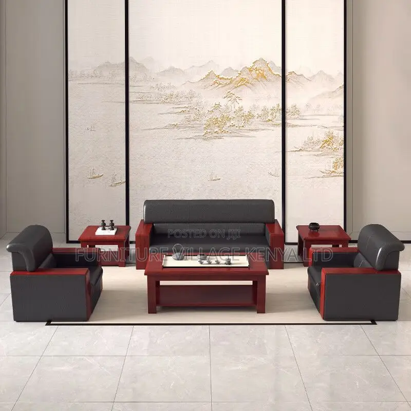 Reception Sofas - 5 Seater Executive Office Leather Sofa