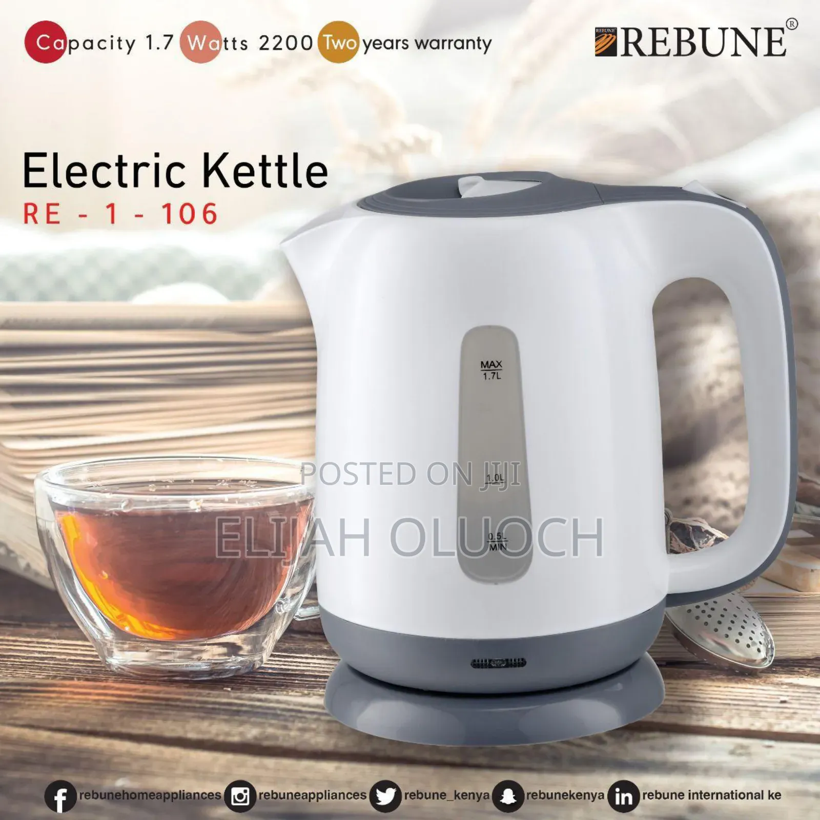 *Rebune 1.7ltrs Kettle