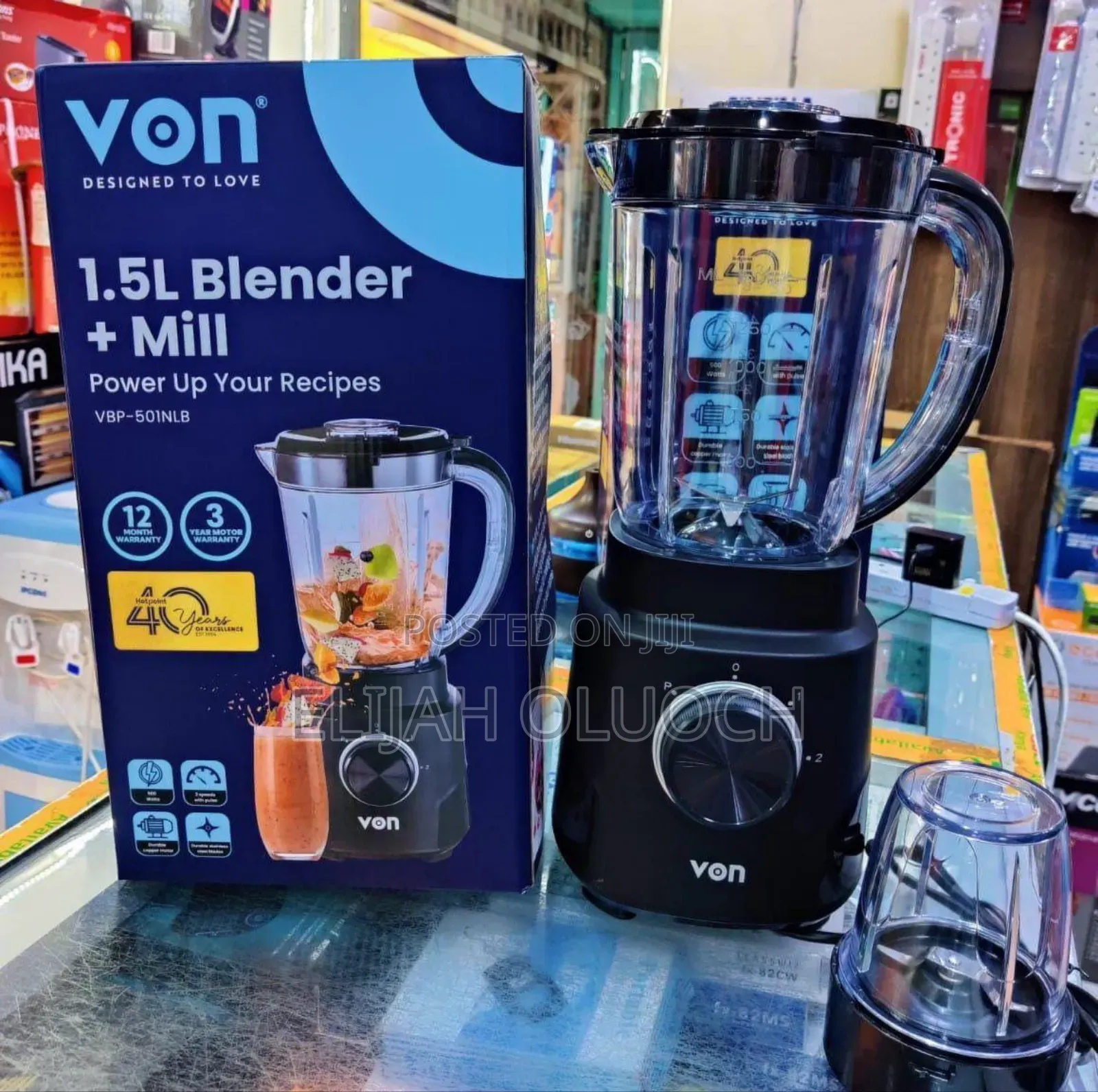 *Von 2 in 1 Blender 1.5litres