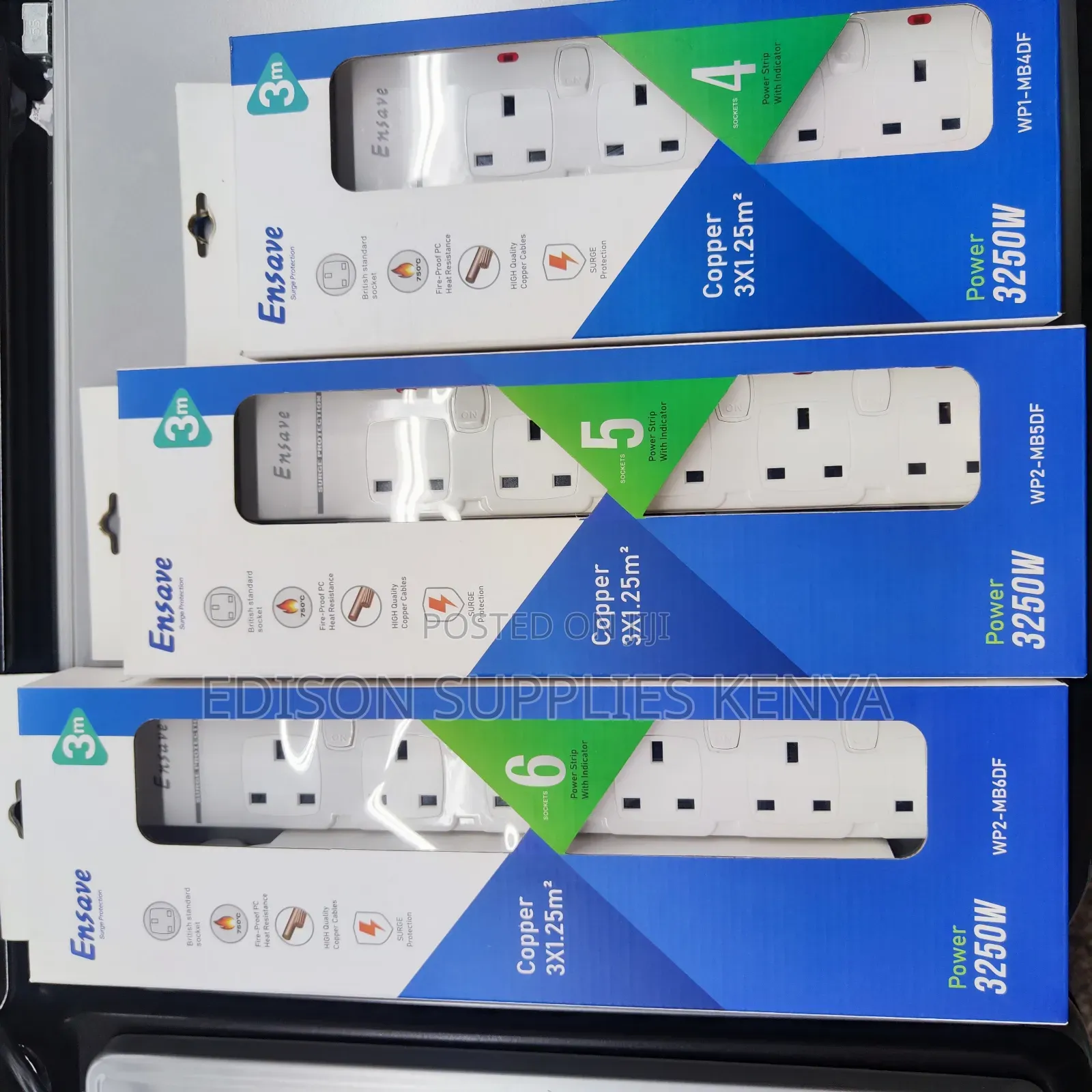 Ensave Extension Cables 3250watts Premium Surge Protection