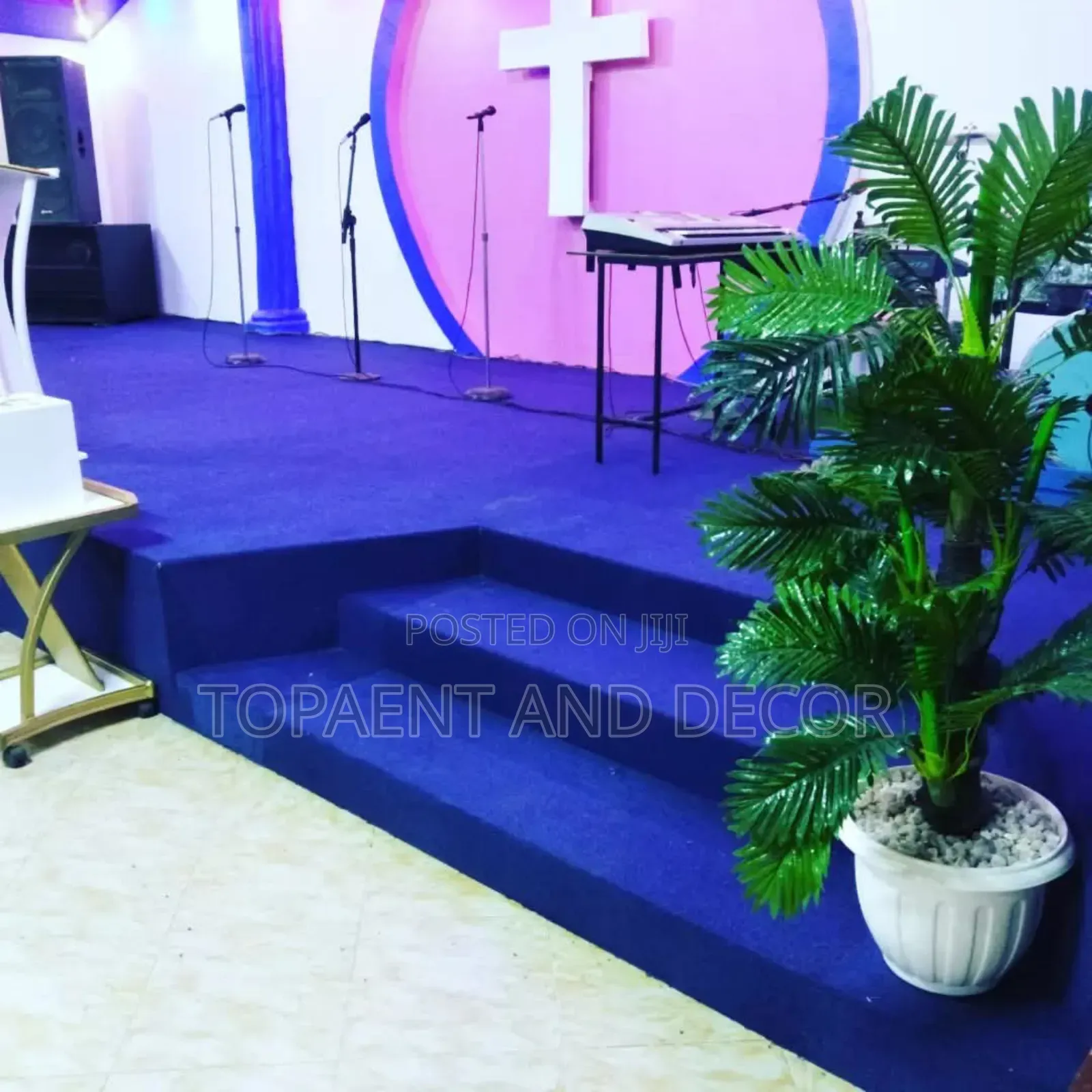 Dark Blue Church Pulpit Flooring Carpets Supply and Fitting