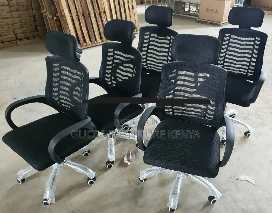 Office Chairs: High Headrest Mesh Swivel Ergonomic Seat