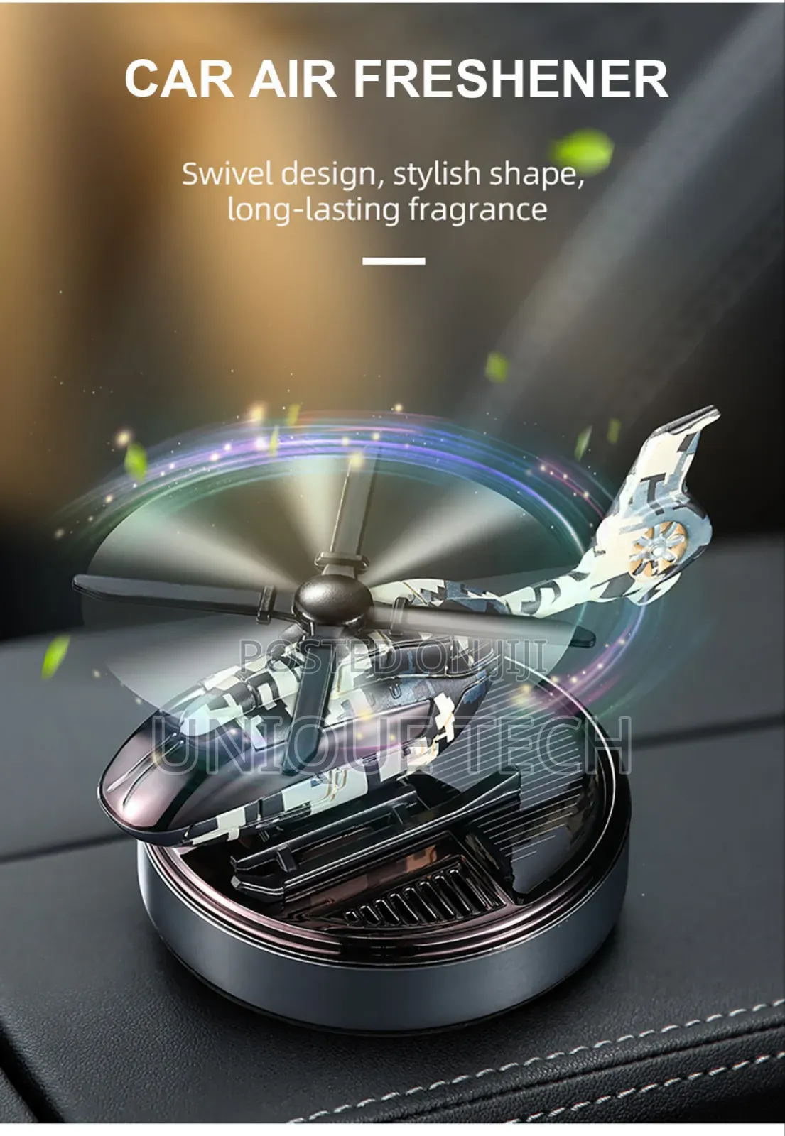 Solar-Powered Helicopter Car Air Freshener