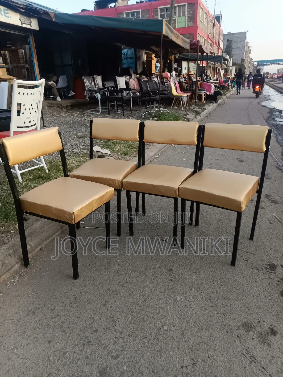 Caterina Office Chairs, Gold Fabric