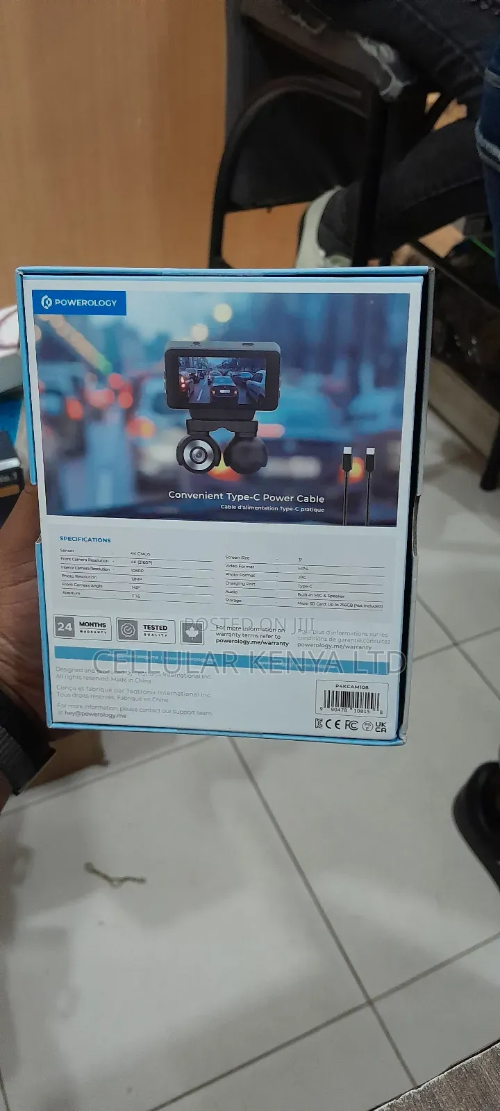 Powerology Dual Lens Dash Camera – Black