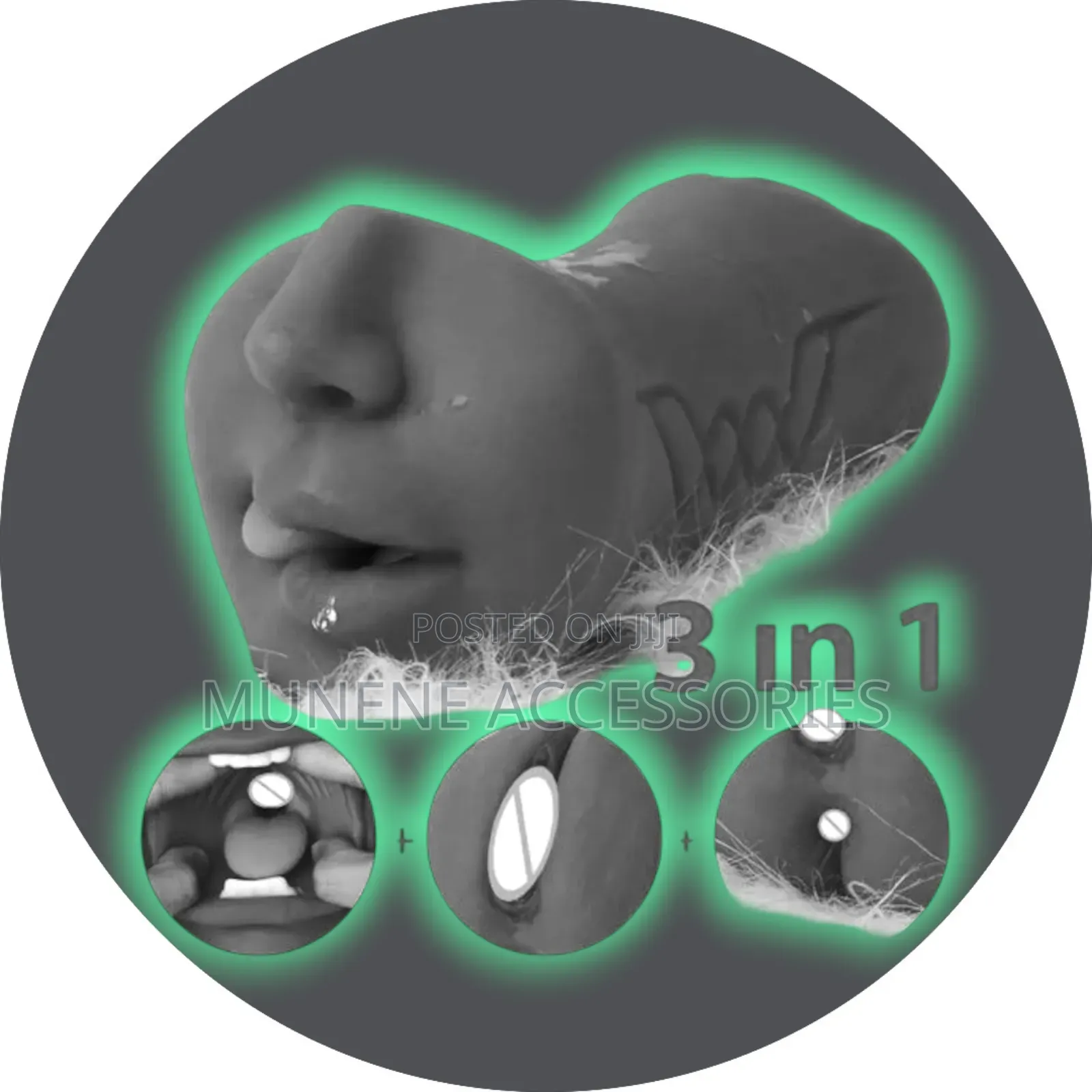 3in1 Silicone Men Pocket Pussy Vigina With Mouth and Teeth