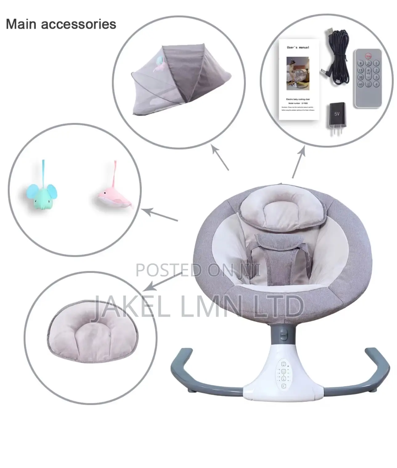 Electric Bluetooth Blue Baby Swing, With a Remote