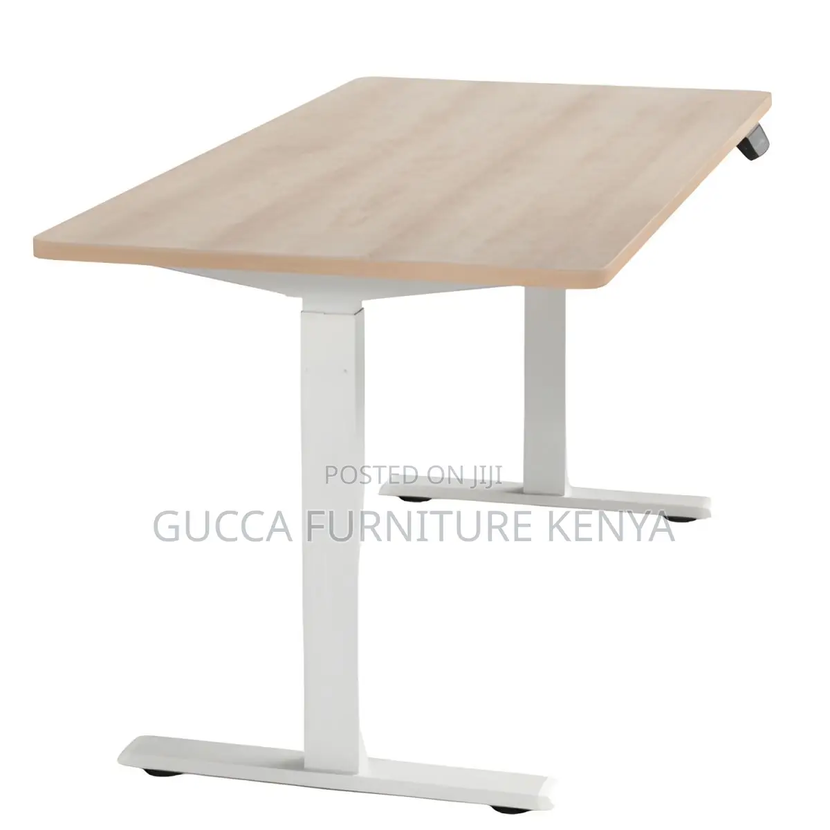 Office Tables:120cm T-Shaped Iron Office Desk Wood Standing