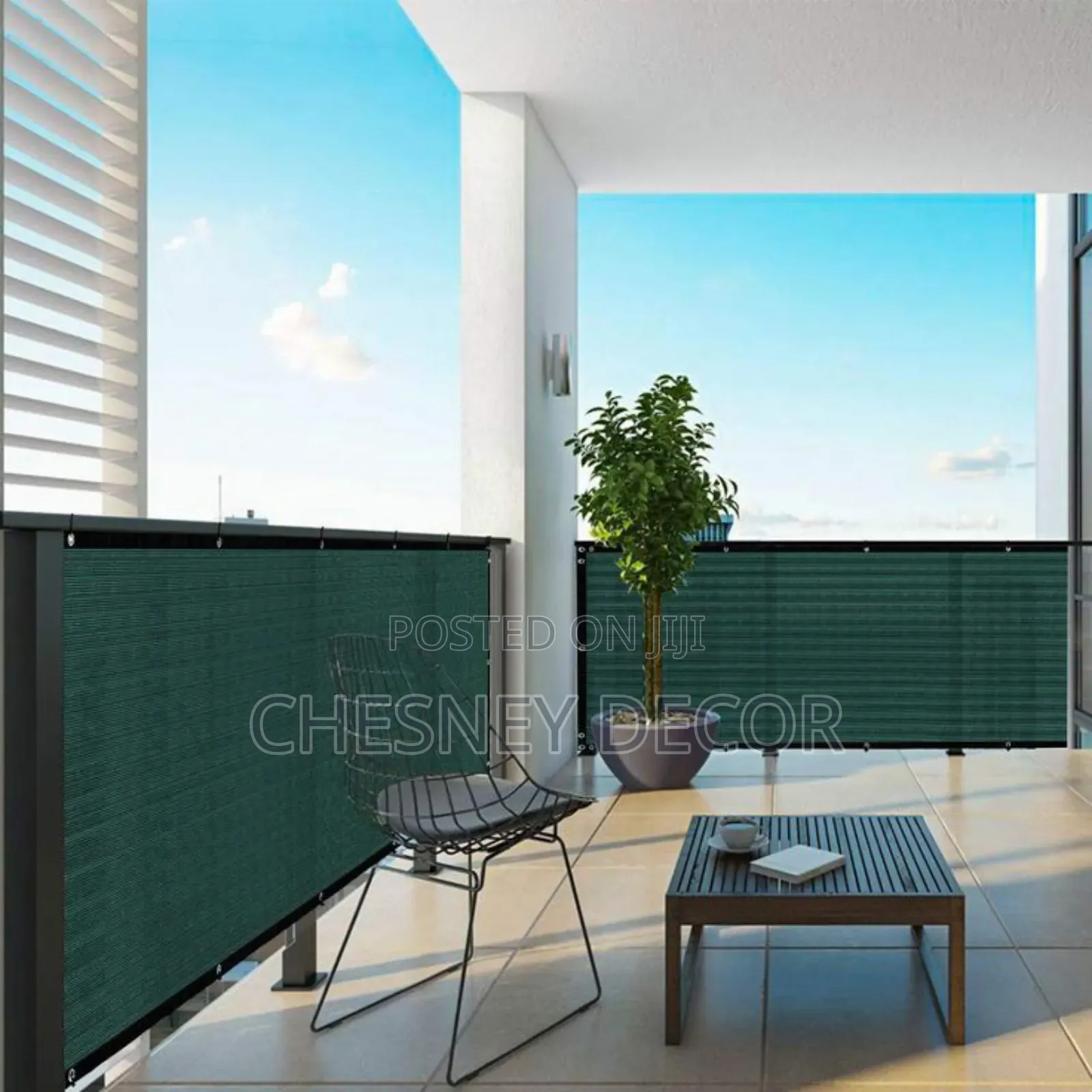 Balcony Screen With Breathable Shade Fabric