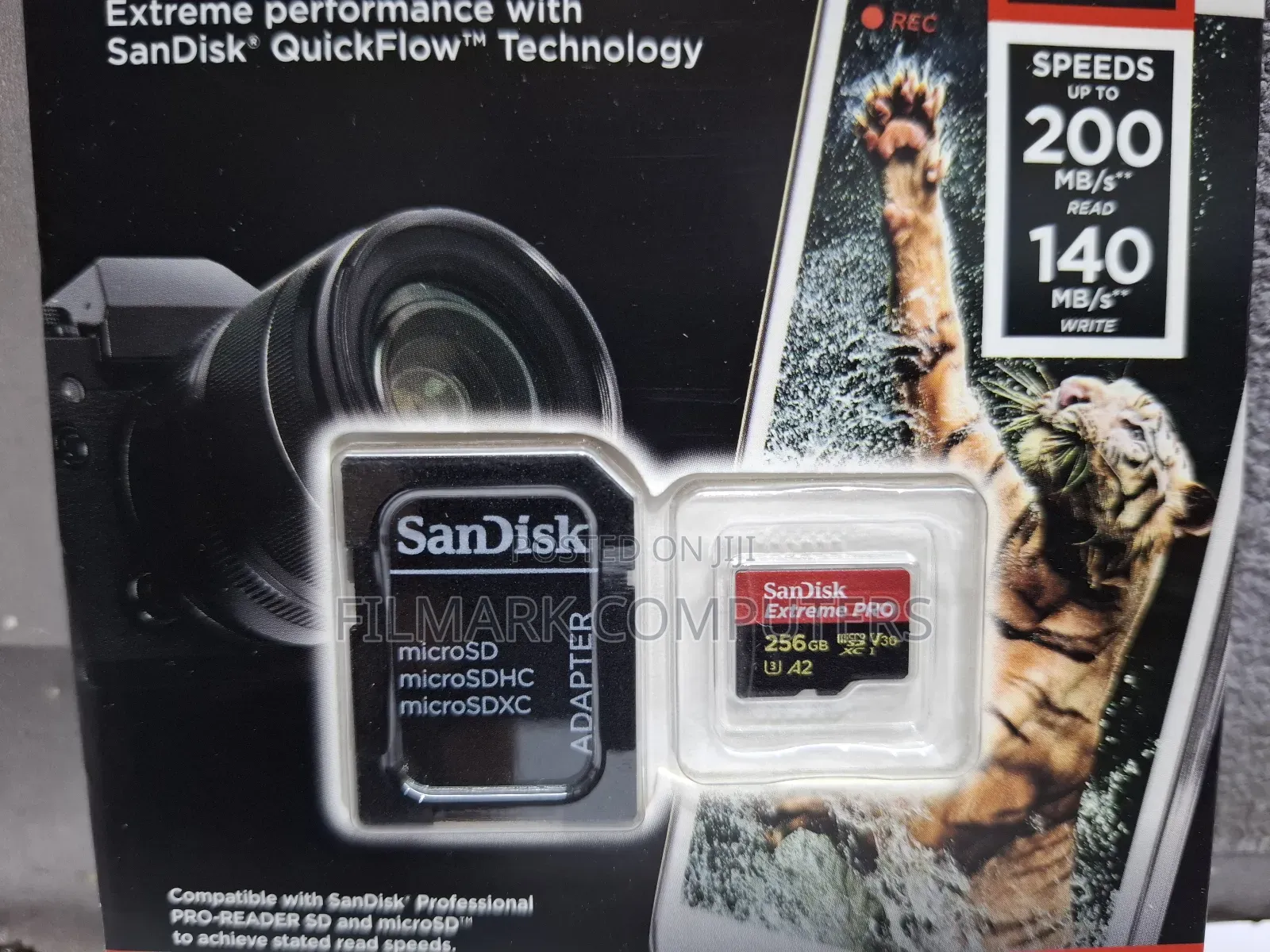 Sandisk 256GB Extreme PRO Microsd UHS-I Card With Adapter
