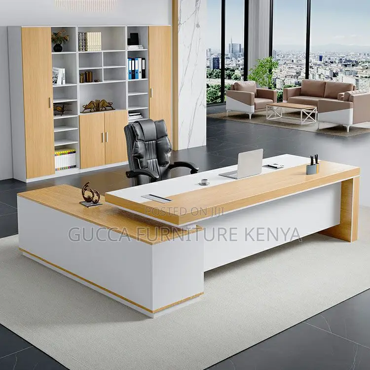 Office Tables:160cm L-Shape Refined Wood Writing Desk