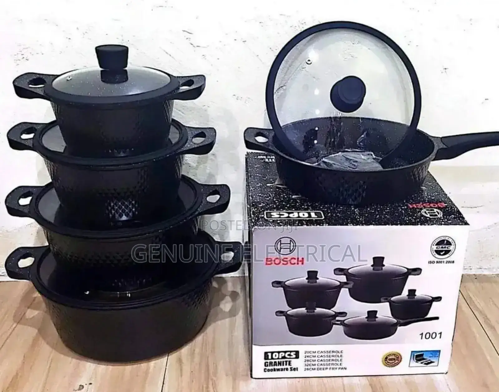 Cookware Nonstick Cookware 10pcs Bosch Black Kitchenware
