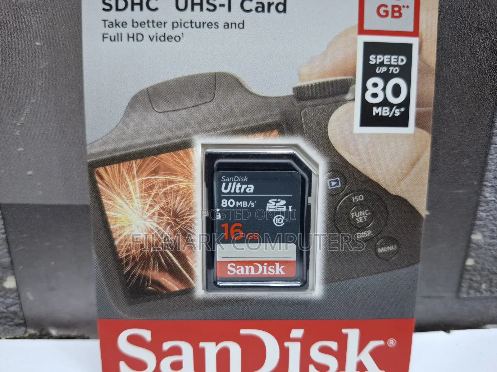 Sandisk Ultra SDHC 16GB 80mb/S Class 10 UHS-I
