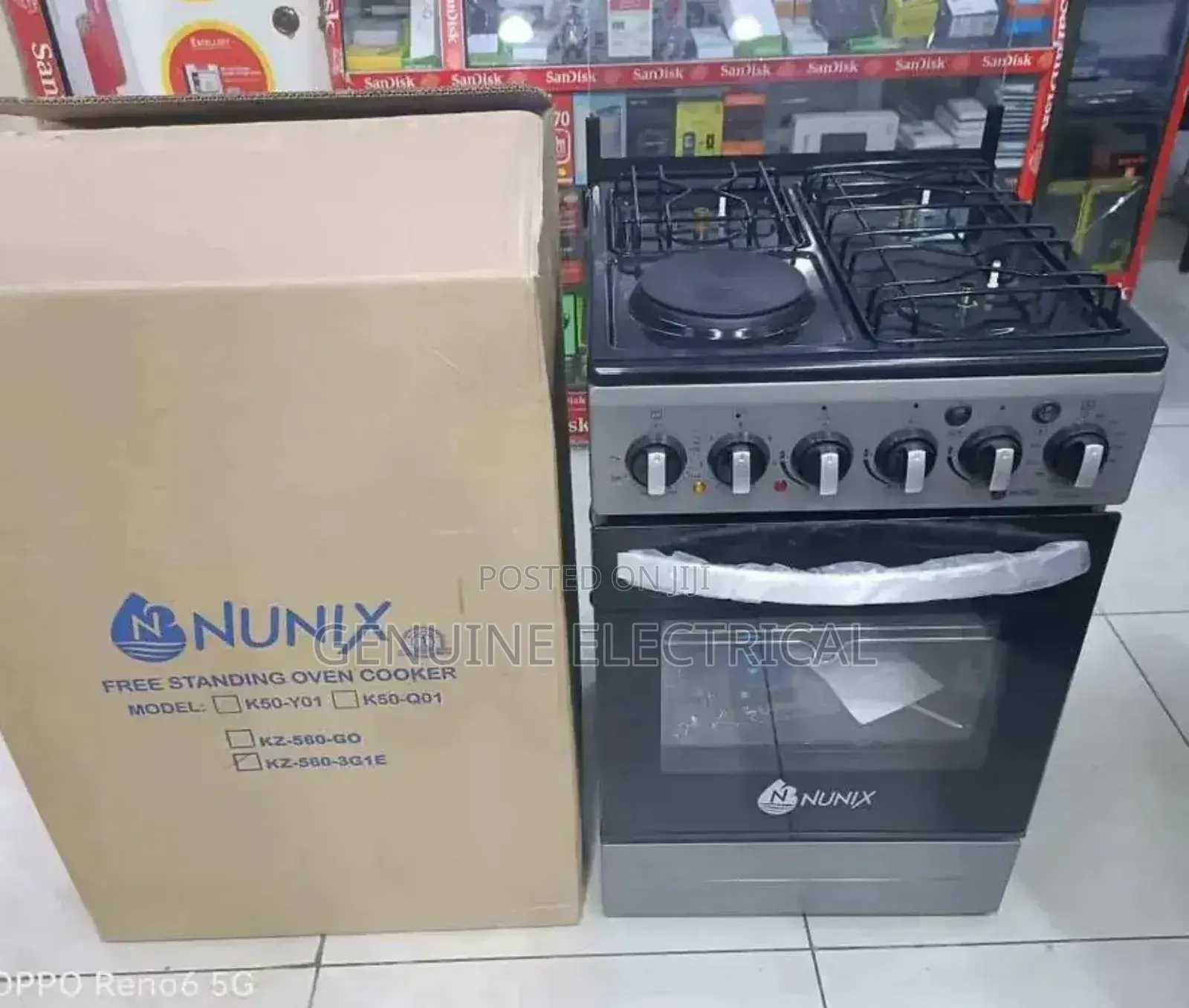 Nunix Standing Cooker With Electric Oven 3 Gas +1 Electric