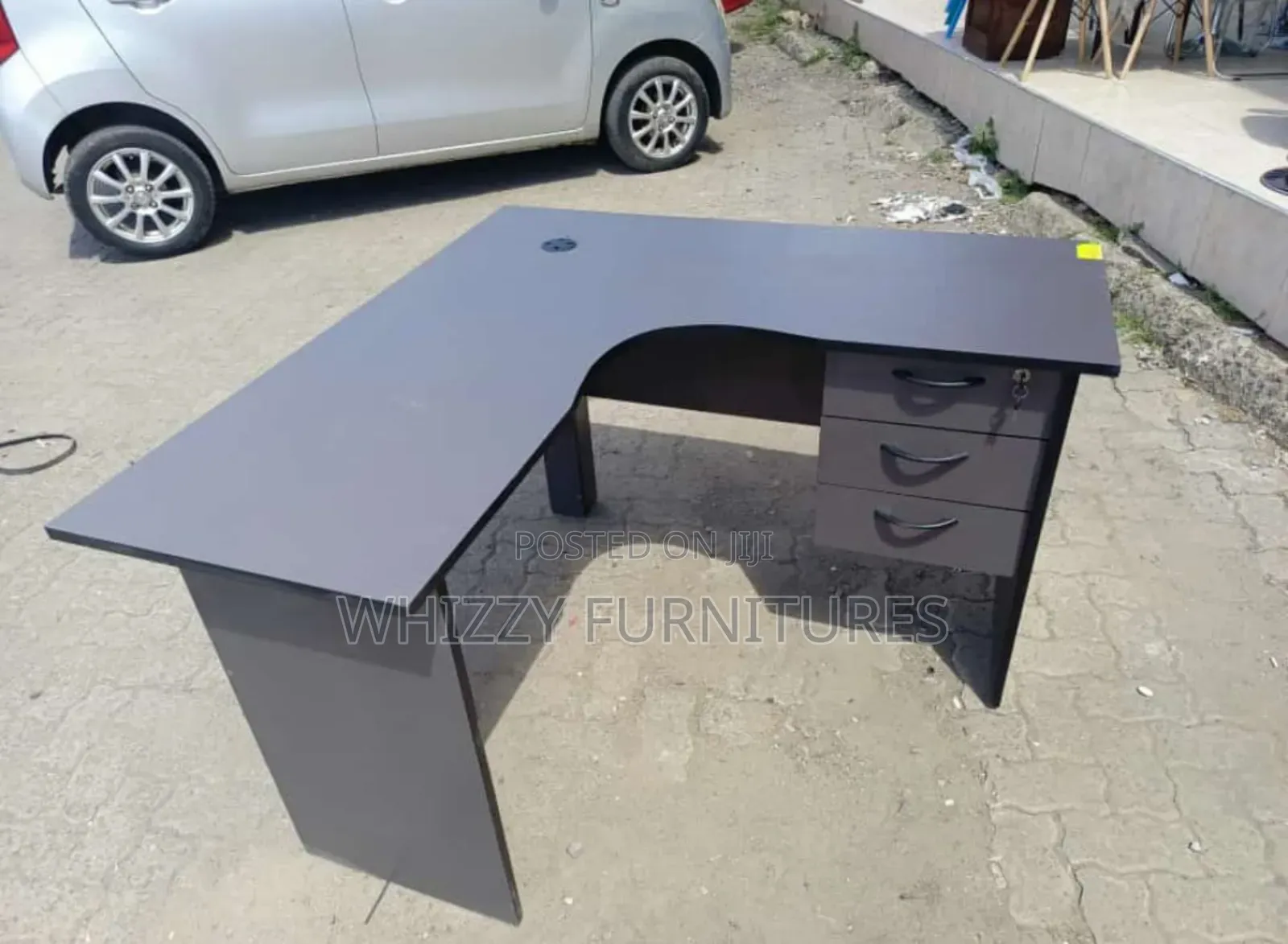 Gray L-Shape Desk