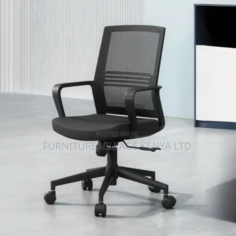 Simple Ergonomic Ink Textile Study Chair With Armrest