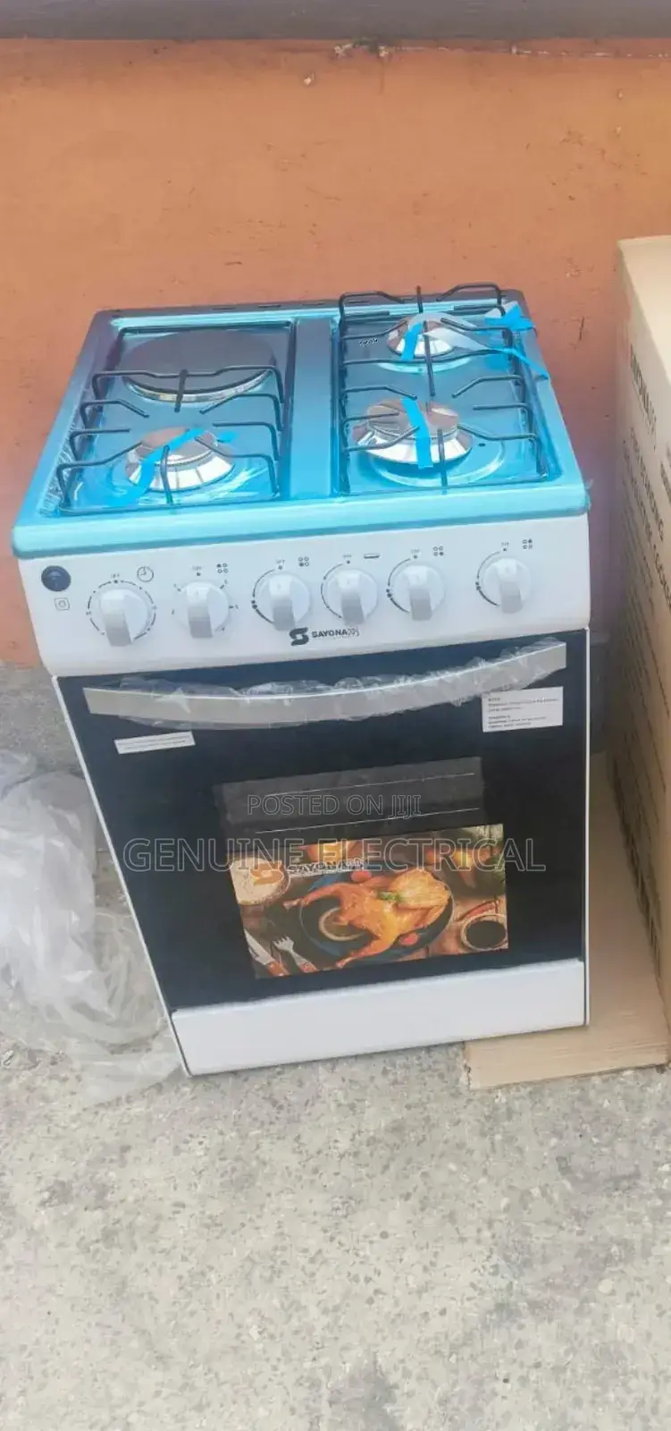White Sayona 3+1 Electric Plate Gas Cooker, Gas Ove S-P