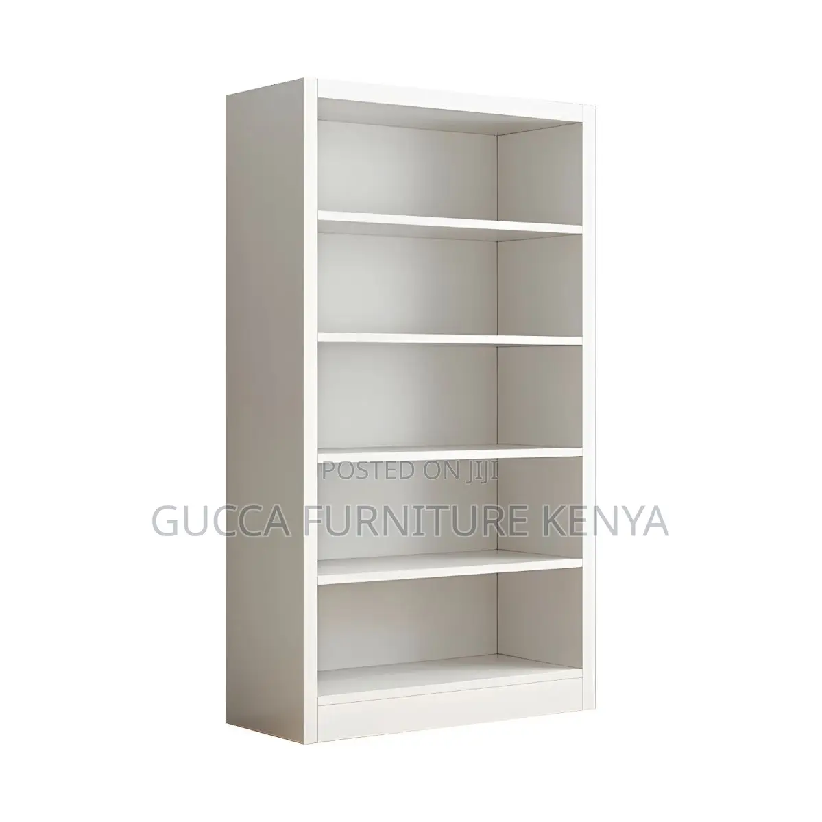 Cabinets: White Stylish Wood Bookcase With 4 Shelves
